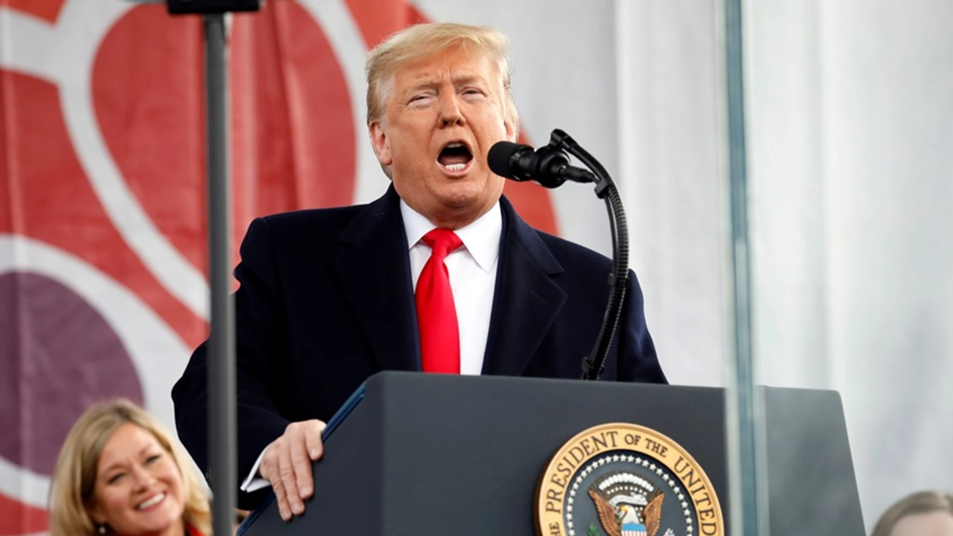 Donald Trump, dirigiéndose a los asistentes a la 'Marcha por la vida' Donald Trump, dirigiéndose a los asistentes a la 'Marcha por la vida'
