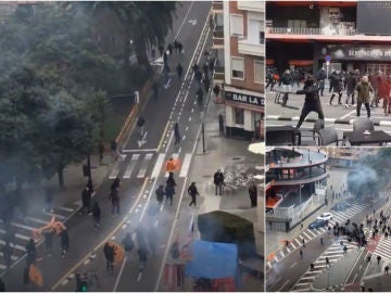 Violenta pelea entre ultras del Barça y el Valencia