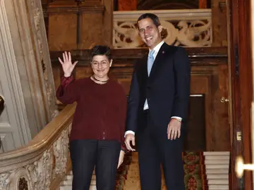 la minista de Exteriores, Arancha González Laya, con Juan Guaidó la minista de Exteriores, Arancha González Laya, con Juan Guaidó