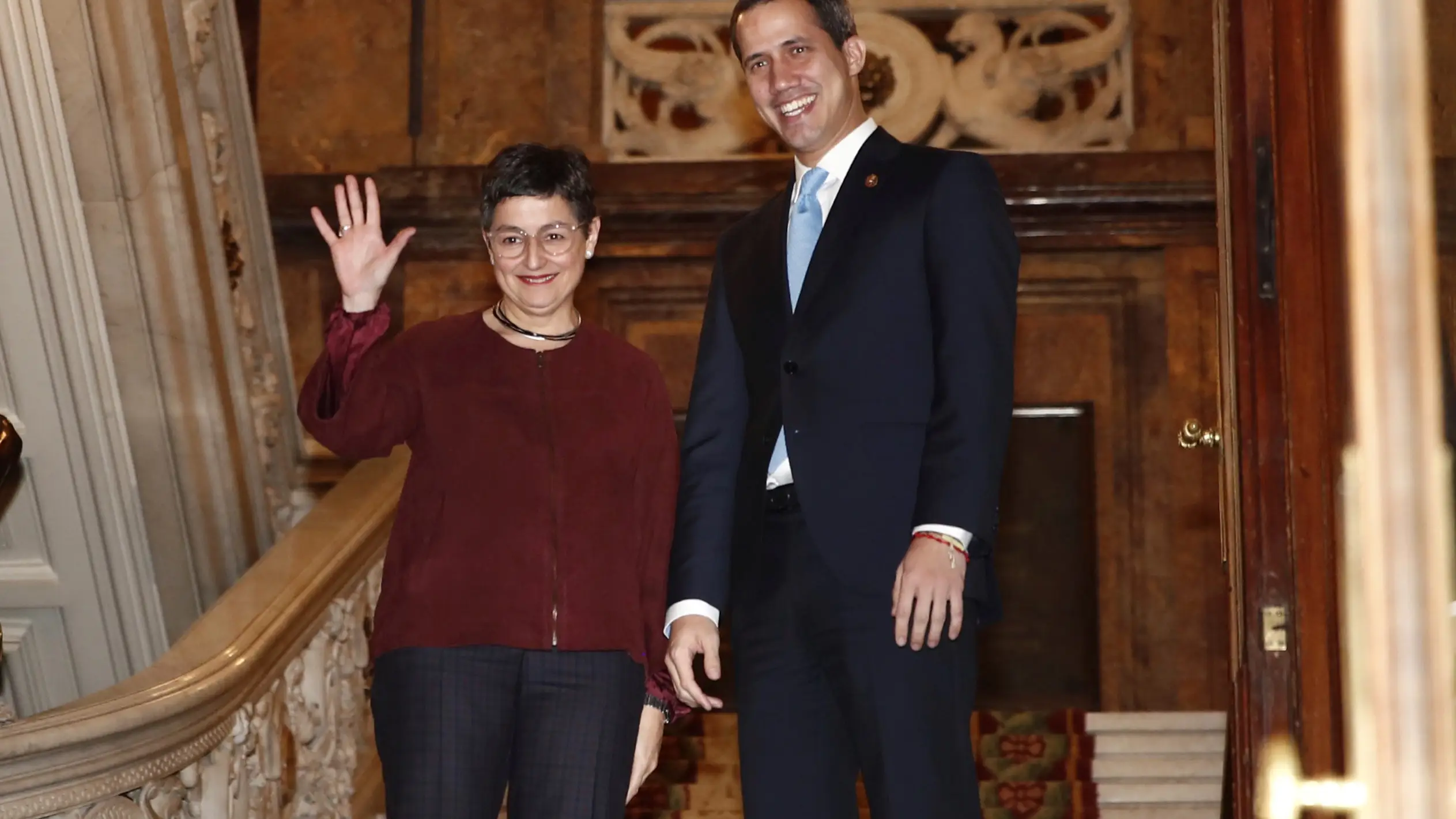 la minista de Exteriores, Arancha González Laya, con Juan Guaidó la minista de Exteriores, Arancha González Laya, con Juan Guaidó