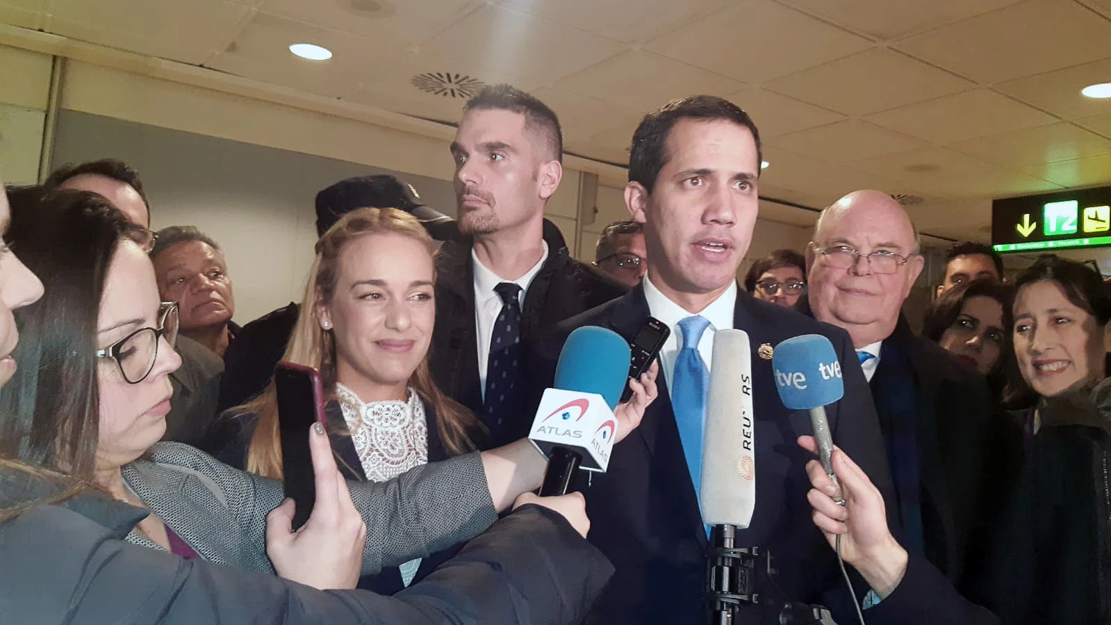 Juan Guaidó, a su llegada a Madrid Juan Guaidó, a su llegada a Madrid