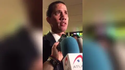 Juan Guaidó, a su llegada a Madrid Juan Guaidó, a su llegada a Madrid