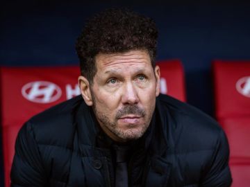 Diego Pablo Simeone, en el banquillo del Wanda Metropolitano. 