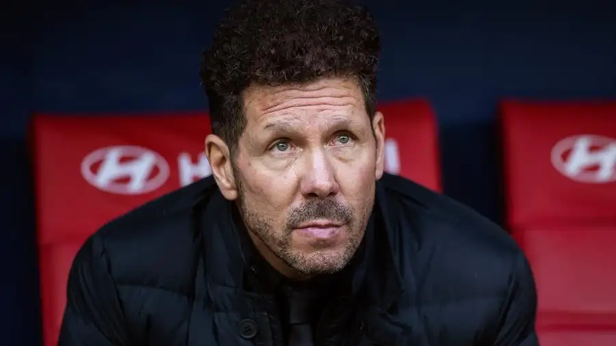 Diego Pablo Simeone, en el banquillo del Wanda Metropolitano. 