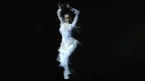 Rosalía durante su actuación en los Grammy Rosalía durante su actuación en los Grammy