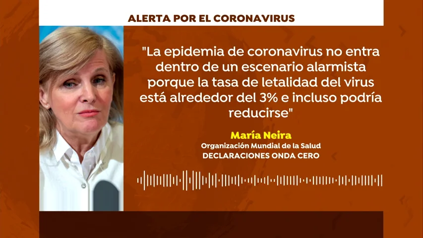 Mar&iacute;a Neira, de la OMS: "No hay raz&oacute;n para alarmarse por el coronavirus en Espa&ntilde;a"