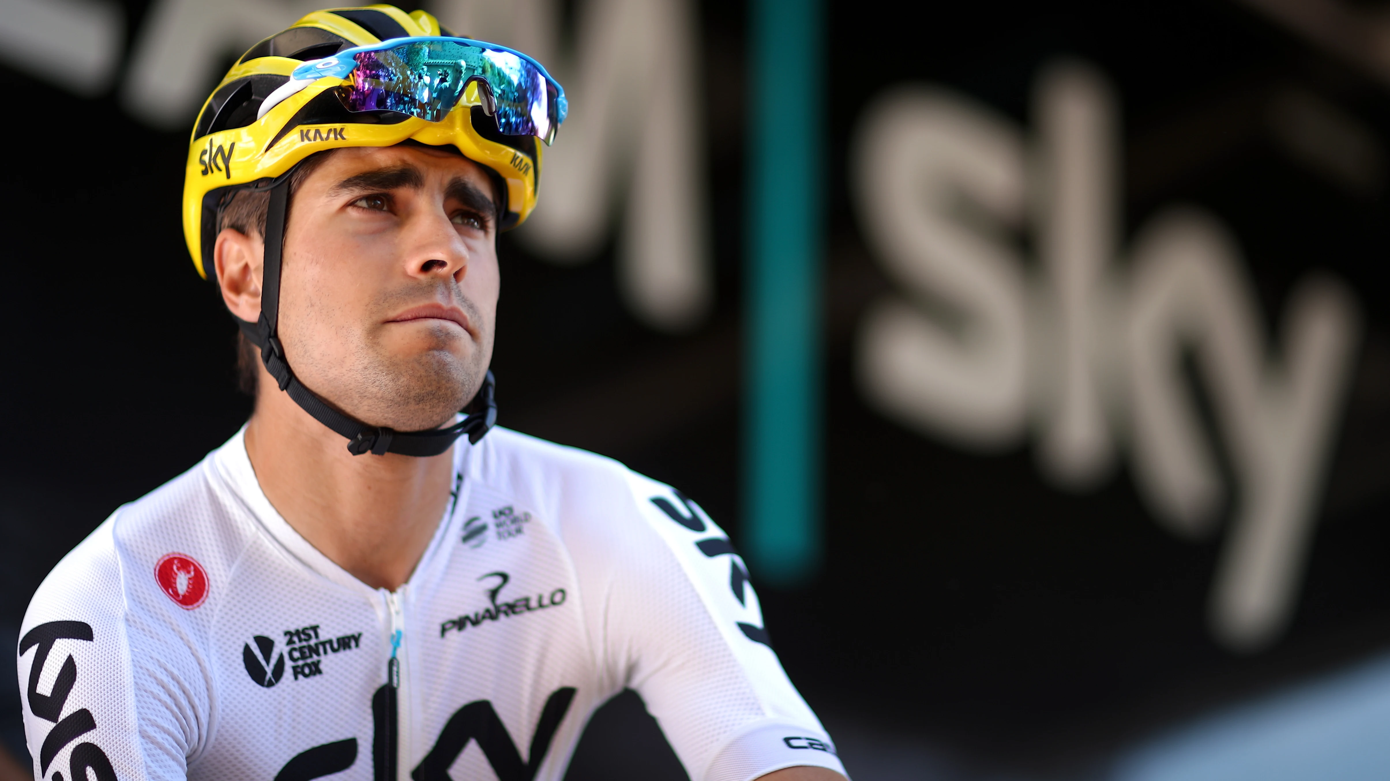 Mikel Landa, antes de una etapa Mikel Landa, antes de una etapa
