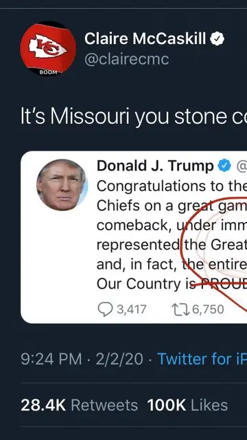 El error geográfico de Trump acabó con la paciencia de la antigua senadora de Missouri El error geográfico de Trump acabó con la paciencia de la antigua senadora de Missouri