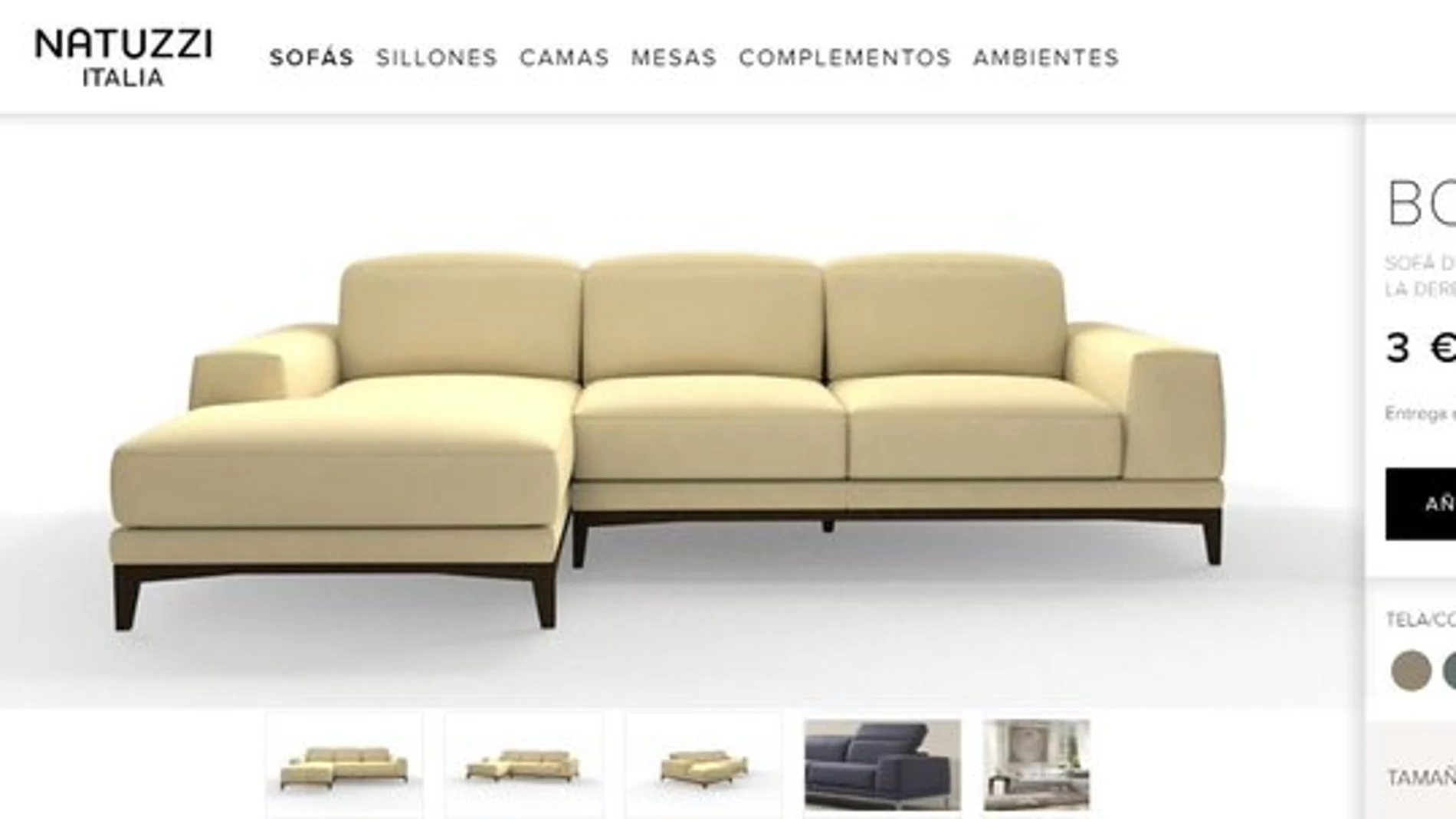 Una marca pone a la venta sofás de 3.500€ a 3€ y 4€ cada uno por error Una marca pone a la venta sofás de 3.500€ a 3€ y 4€ cada uno por error
