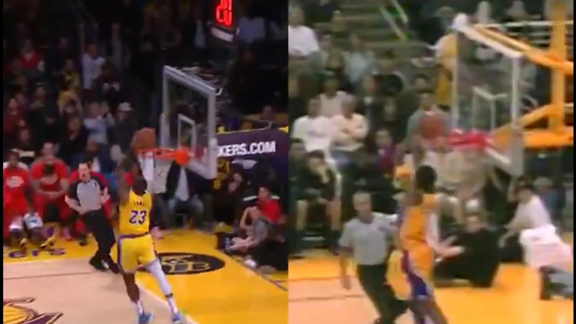 Lebron James emula la jugada que Kobe Bryant realizó hace 19 años Lebron James emula la jugada que Kobe Bryant realizó hace 19 años