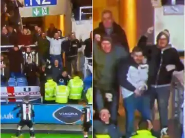 Un aficionado del Newcastle muestra el pene en plena celebración Un aficionado del Newcastle muestra el pene en plena celebración