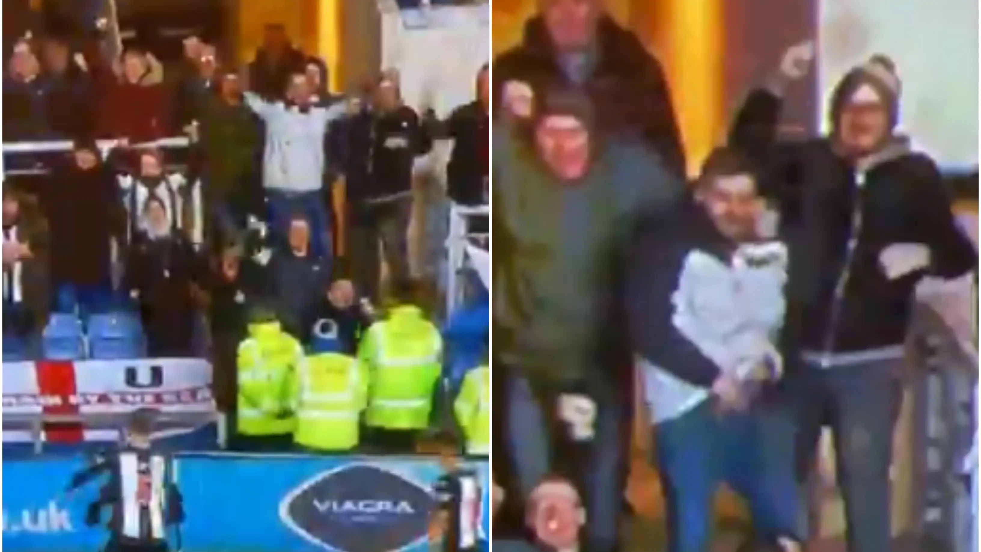 Un aficionado del Newcastle muestra el pene en plena celebración Fútbol