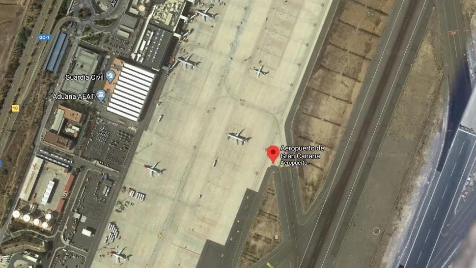Imagen de Google Maps del aeropuerto de Gran Canaria Imagen de Google Maps del aeropuerto de Gran Canaria