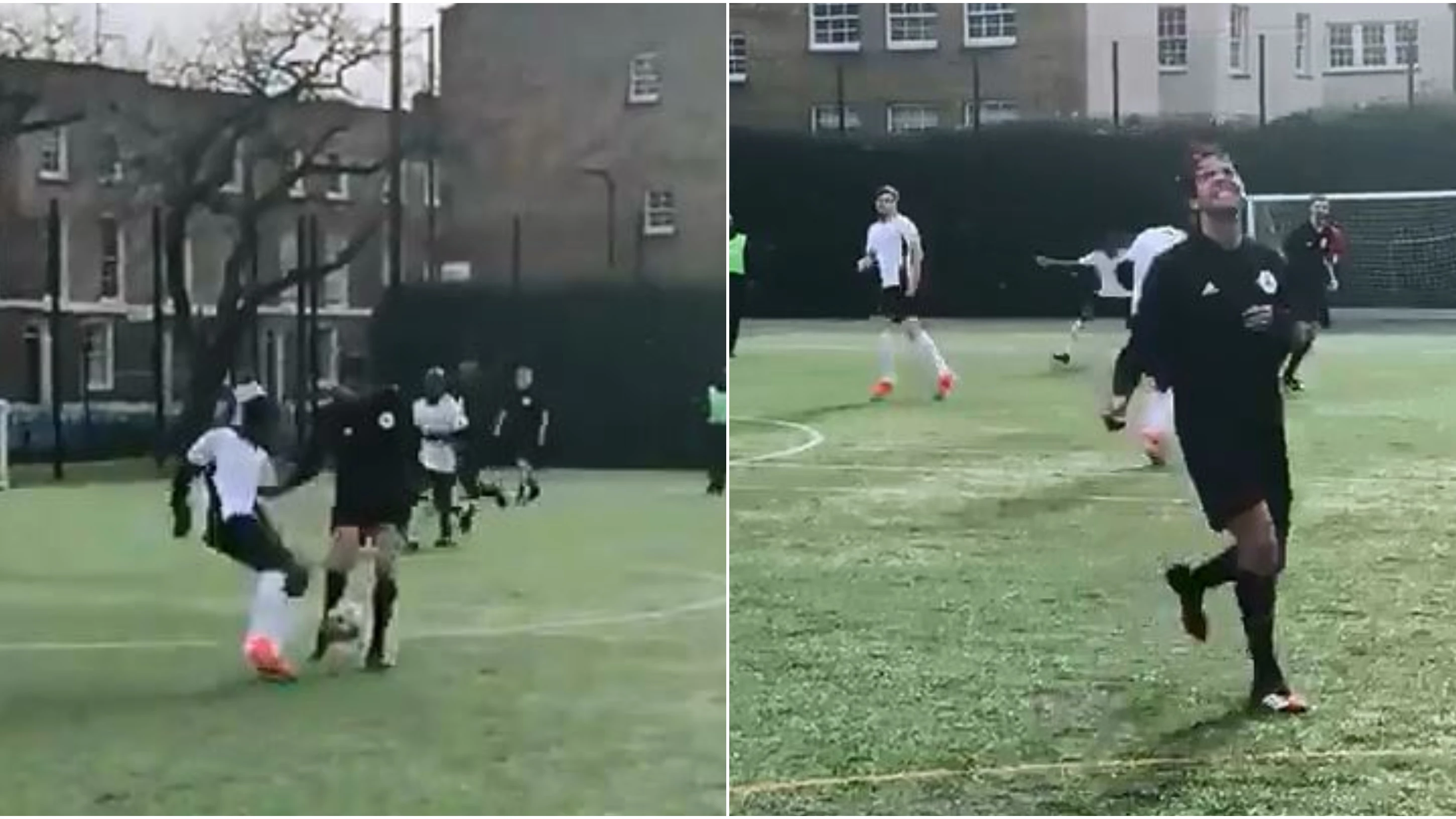 Kak&aacute; sufriendo un ca&ntilde;o durante un partido amateur en Londres