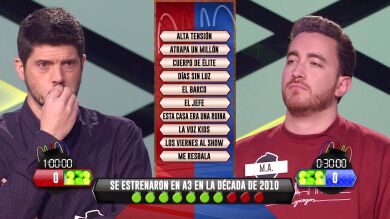 'Los dispersos' se imponen a 'Los Lobos' en la bomba estratégica de '¡Boom!' gracias a los conocimientos de M. A. sobre Antena 3 