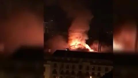 Incendio en un edificio de Madrid Incendio en un edificio de Madrid