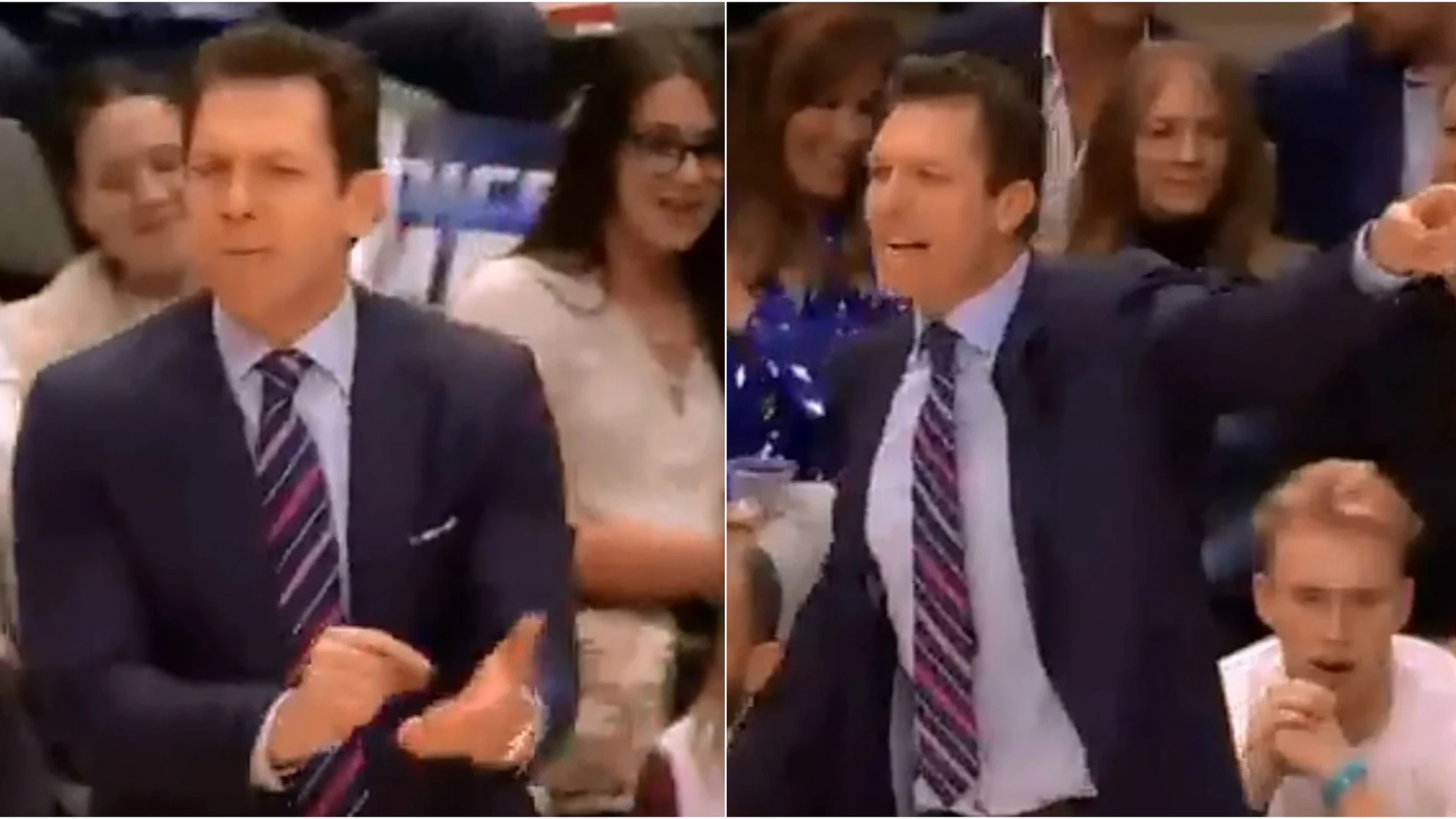 Luke Walton pidiendo un autógrafo para el árbitro de Luka Doncic Luke Walton pidiendo un autógrafo para el árbitro de Luka Doncic