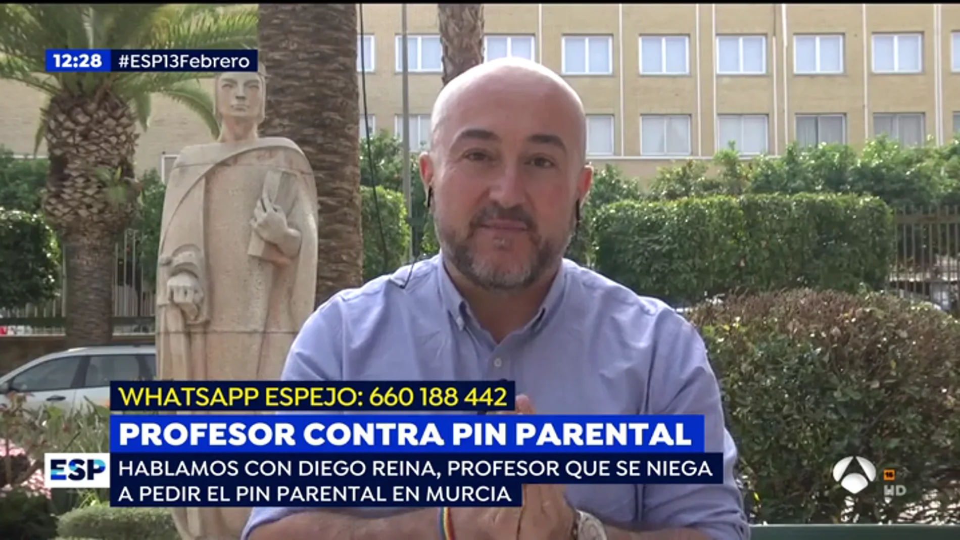 Un profesor que se niega a pedir el 'pin parental' en Murcia: "Hay un partido político que ha generado un discurso de odio hacia el profesorado"