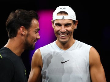 Fognini junto a Rafael Nadal