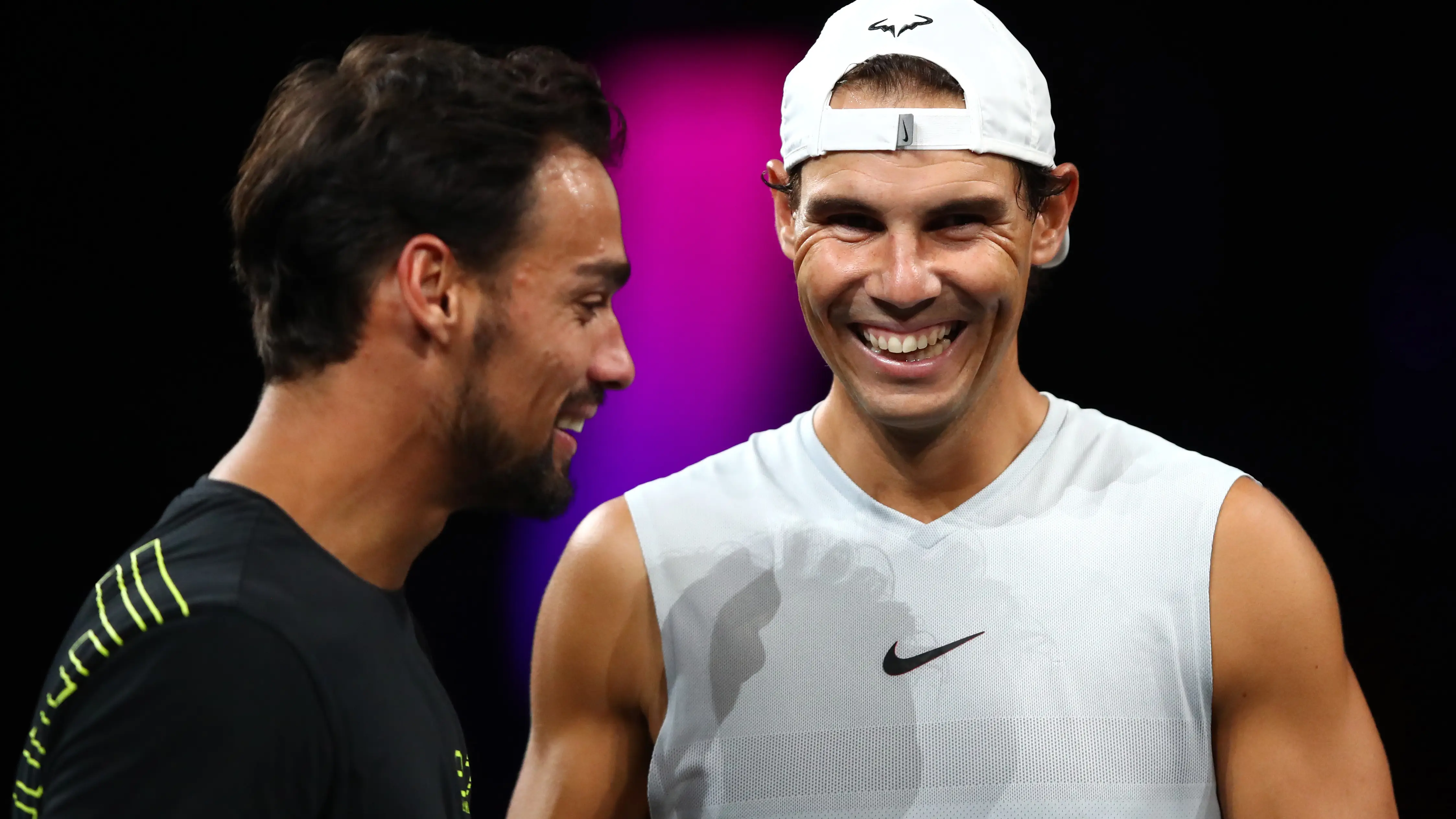 Fognini junto a Rafael Nadal