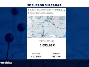 Tres jóvenes hacen un simpa a un VTC: se van sin pagar un trayecto de más de mil euros de Madrid a Navarra Tres jóvenes hacen un simpa a un VTC: se van sin pagar un trayecto de más de mil euros de Madrid a Navarra