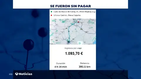 Tres jóvenes hacen un simpa a un VTC: se van sin pagar un trayecto de más de mil euros de Madrid a Navarra Tres jóvenes hacen un simpa a un VTC: se van sin pagar un trayecto de más de mil euros de Madrid a Navarra