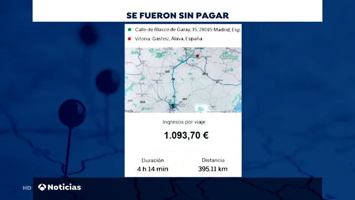 Tres j&oacute;venes hacen un simpa a un VTC: se van sin pagar un trayecto de m&aacute;s de mil euros de Madrid a Navarra