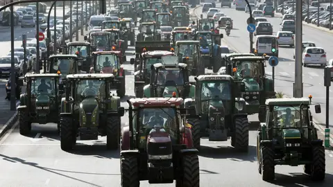 Multitudinaria tractorada en Valencia Multitudinaria tractorada en Valencia