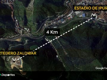 Aplazado el Eibar - Real Sociedad por contaminación del aire debido a un incendio próximo a Ipurua