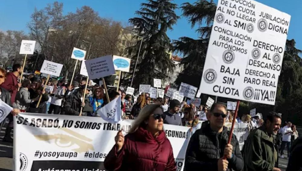 Imagen de la manifestación de autónomos en Madrid
