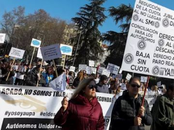 Imagen de la manifestación de autónomos en Madrid