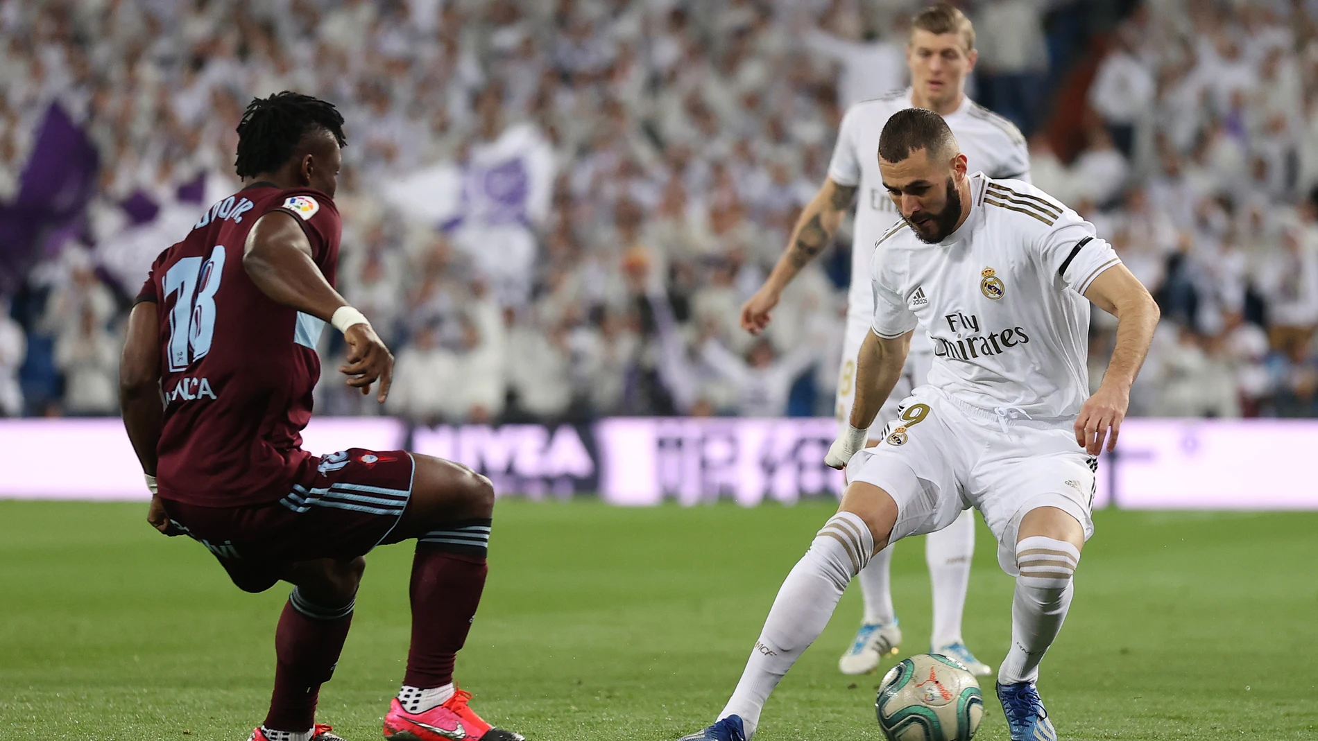Karim Benzema, ante el Celta de Vigo Karim Benzema, ante el Celta de Vigo