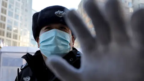 Un vigilante de seguridad en China Un vigilante de seguridad en China