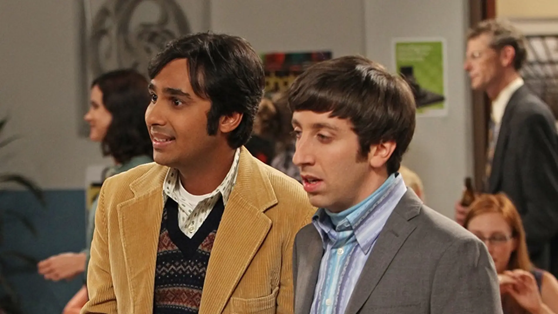 Kunal Nayyar y Simon Helberg como Raj y Howard en 'The Big Bang Theory'