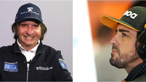 Emerson Fittipaldi y Fernando Alonso Emerson Fittipaldi y Fernando Alonso