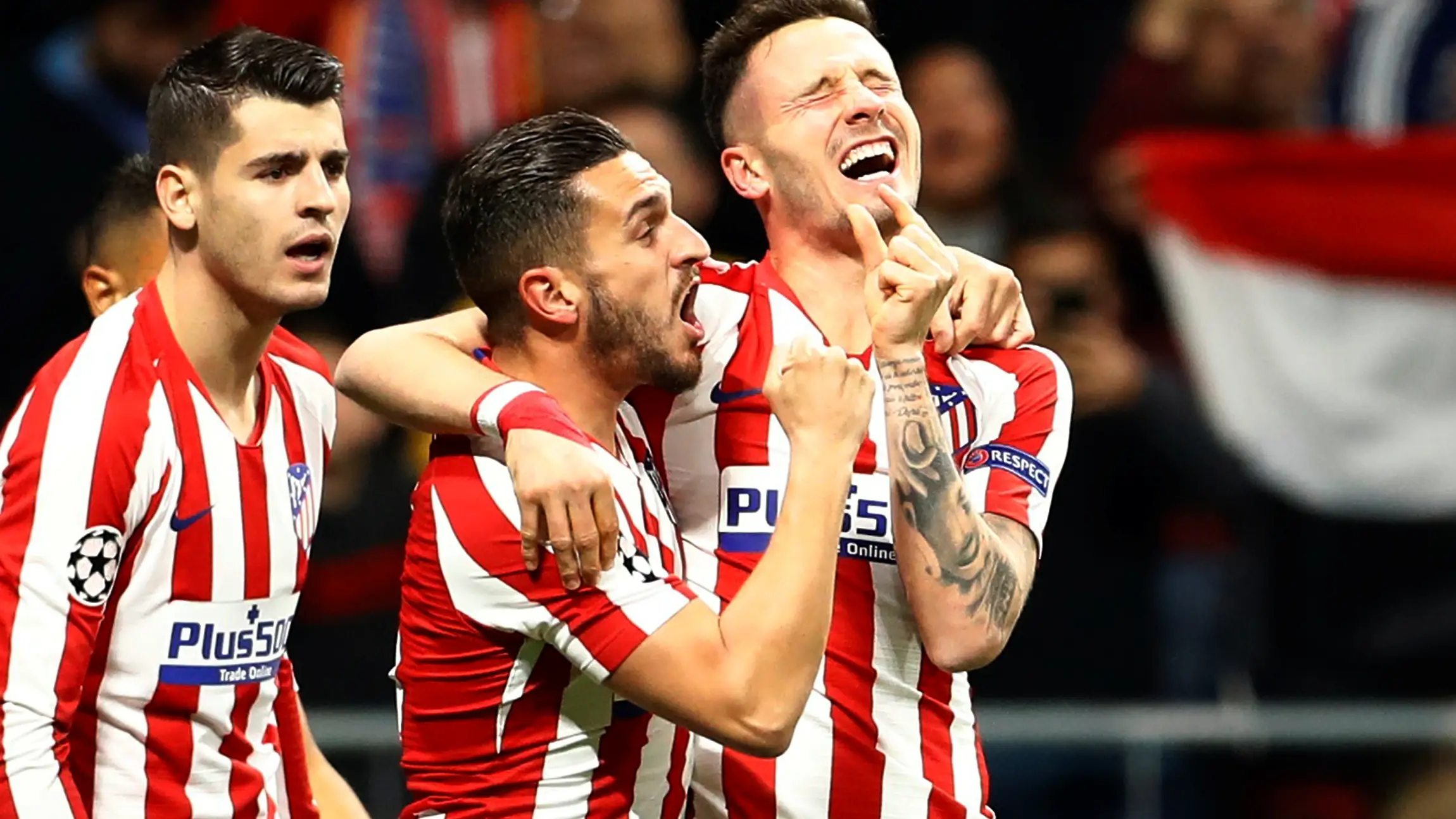 Saúl celebra su gol al Liverpool Saúl celebra su gol al Liverpool