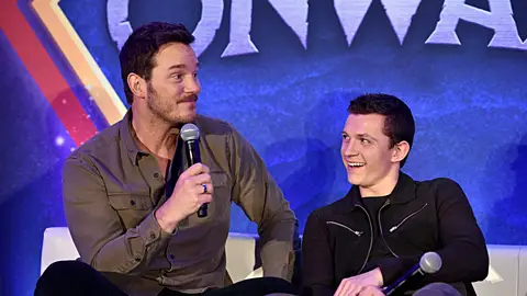 Chris Pratt y Tom Holland Chris Pratt y Tom Holland