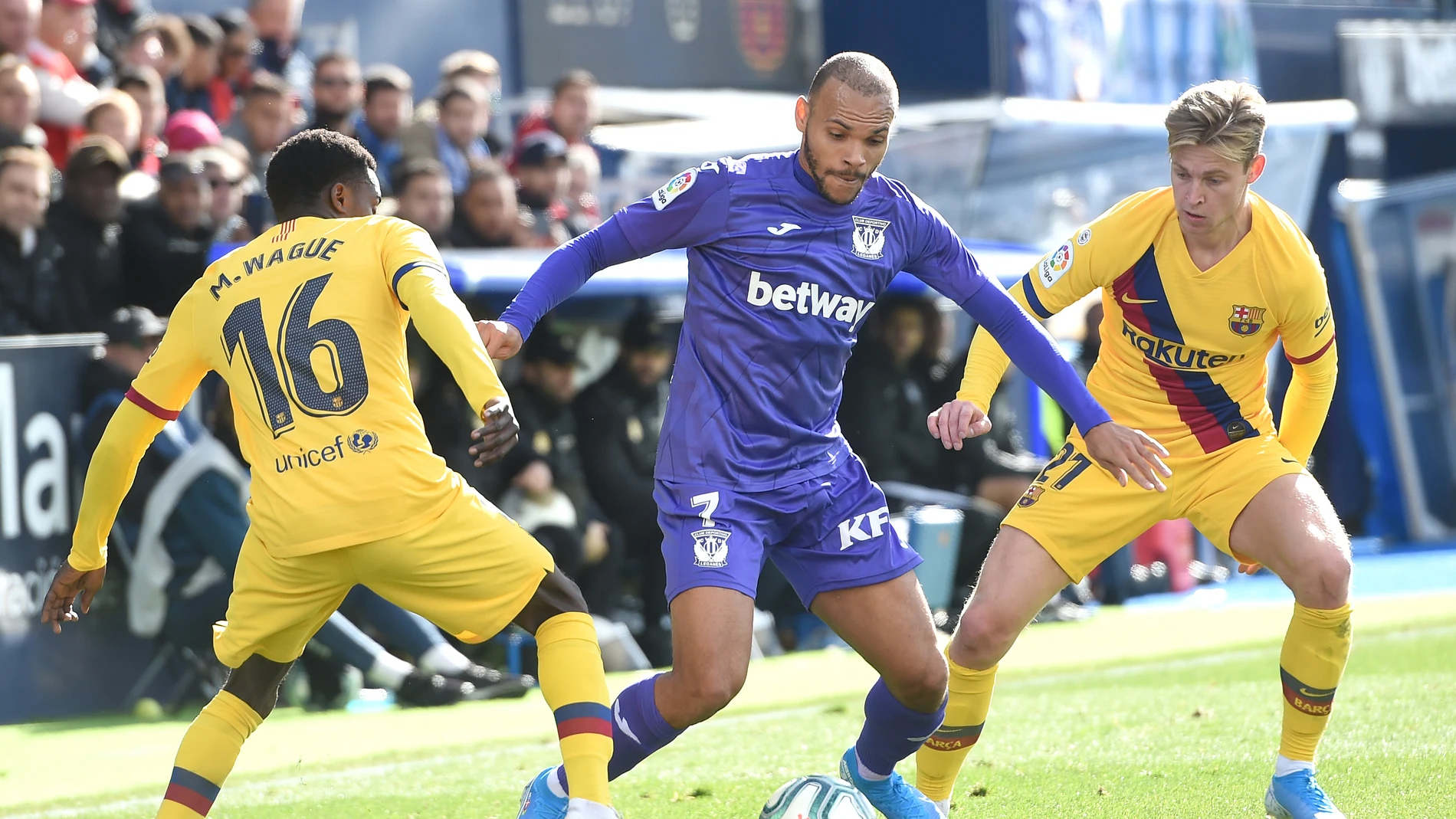 Braithwaite en un partido frente al FC Barcelona Braithwaite en un partido frente al FC Barcelona