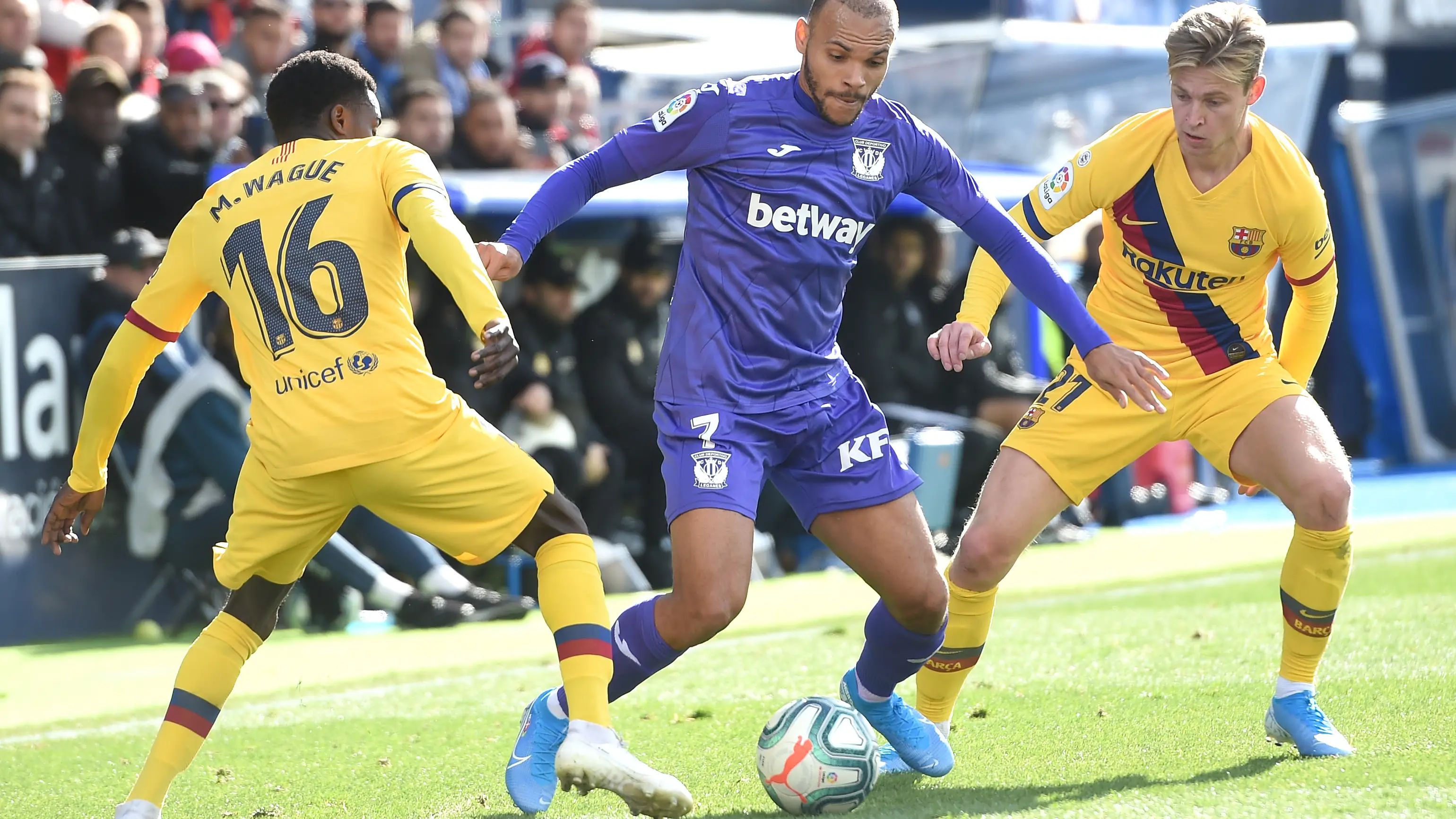 Braithwaite en un partido frente al FC Barcelona Braithwaite en un partido frente al FC Barcelona