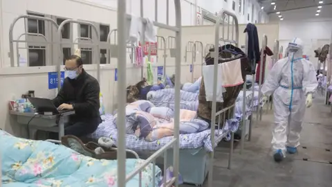 Imagen de archivo de un hospital en China Hospital de China con afectados del coronavirus