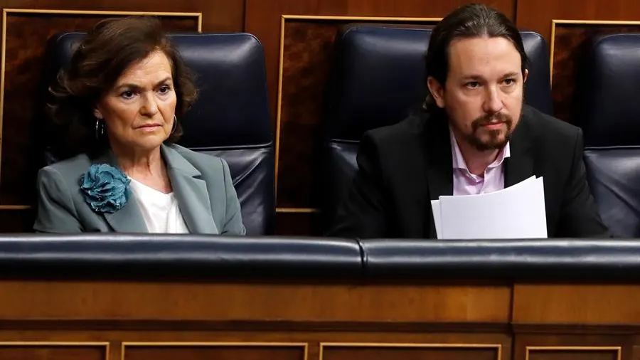 Los vicepresidentes del Gobierno, Carmen Calvo y Pablo Iglesias Los vicepresidentes del Gobierno, Carmen Calvo y Pablo Iglesias