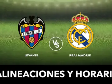 Levante - Real Madrid: Alineaciones y dónde ver el partido de Liga Santander en directo Levante - Real Madrid: Alineaciones y dónde ver el partido de Liga Santander en directo