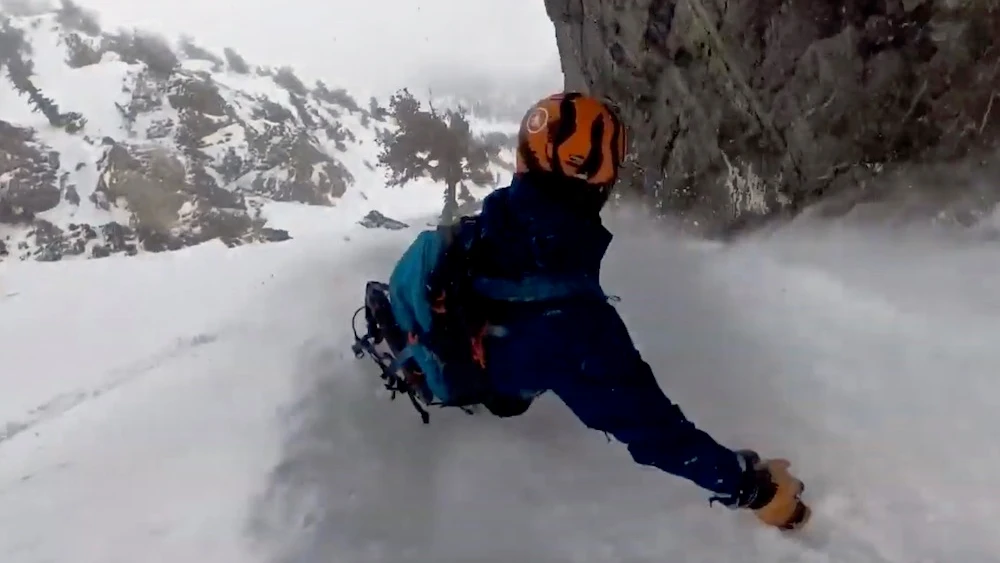 Alex Gavic, en el momento del descenso en Utah