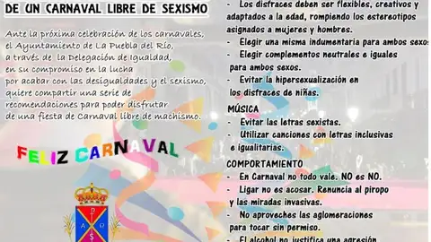 Recomendaciones del Ayuntamiento de Lora del Río para Carnaval Carnavales