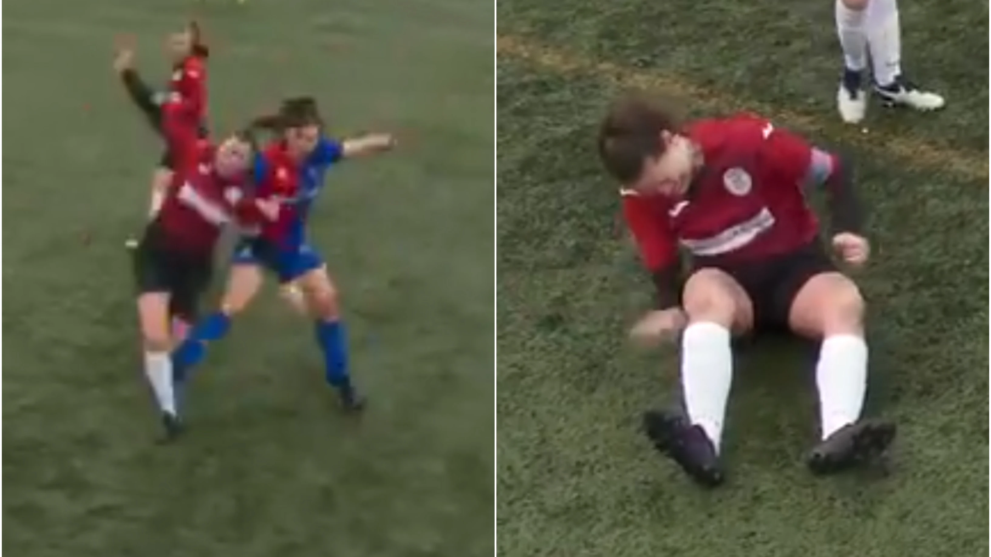 Una jugadora se disloca la rodilla y se la coloca a golpes Fútbol