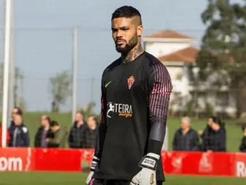 Christian Joel, portero del Sporting de Gijón B Christian Joel, portero del Sporting de Gijón B