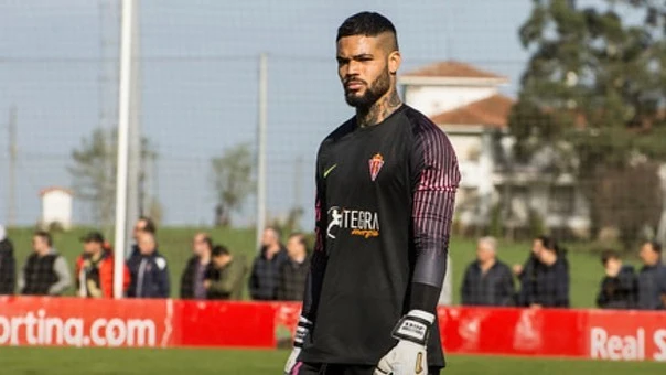 Christian Joel, portero del Sporting de Gijón B Christian Joel, portero del Sporting de Gijón B