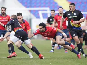 Lance del juego en el partido del Seis Naciones B entre España y Rumania Lance del juego en el partido del Seis Naciones B entre España y Rumania