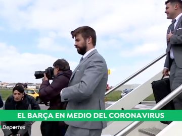 Los jugadores del Barcelona, sometidos a un control de temperatura antes de aterrizar en Nápoles
