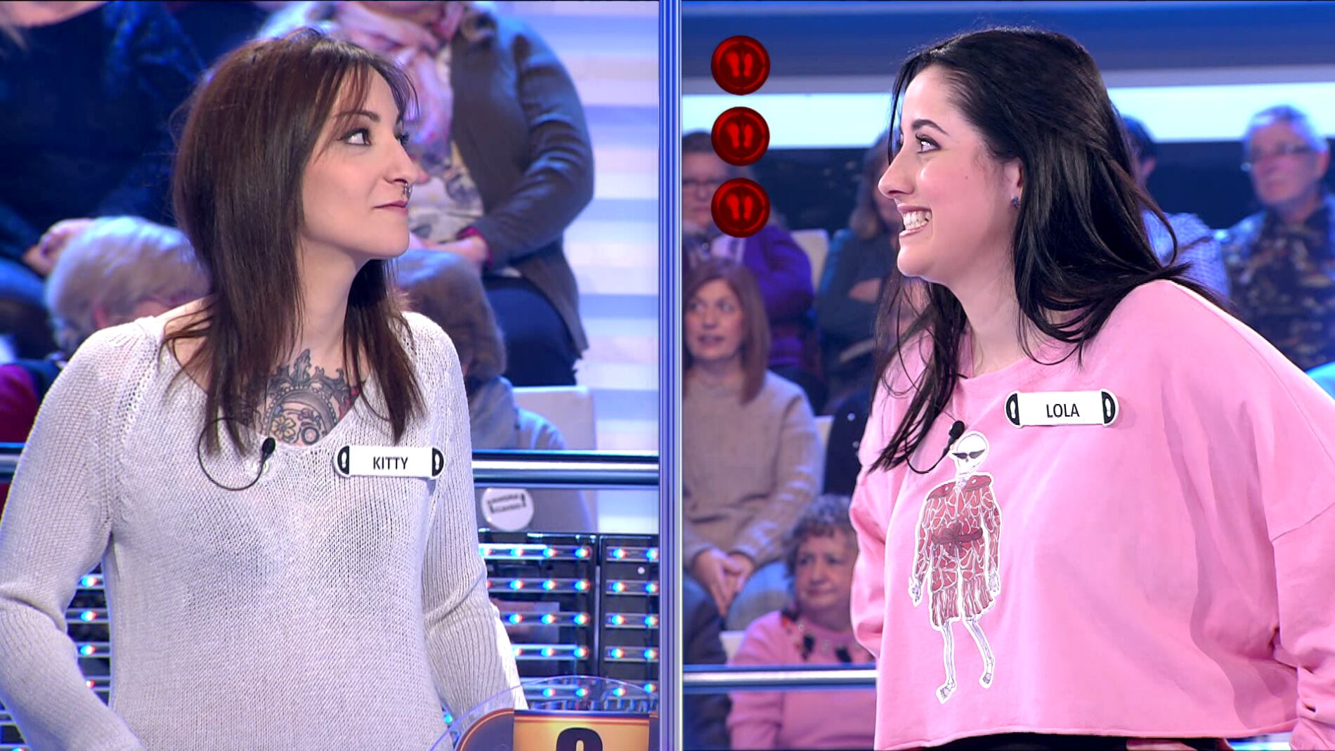 Lola y Kitty, v&iacute;ctimas de una 'colleja' ling&uuml;&iacute;stica en '&iexcl;Ahora caigo!' 